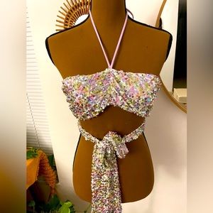 Eden ruched sequin top by Lucy in the Sky